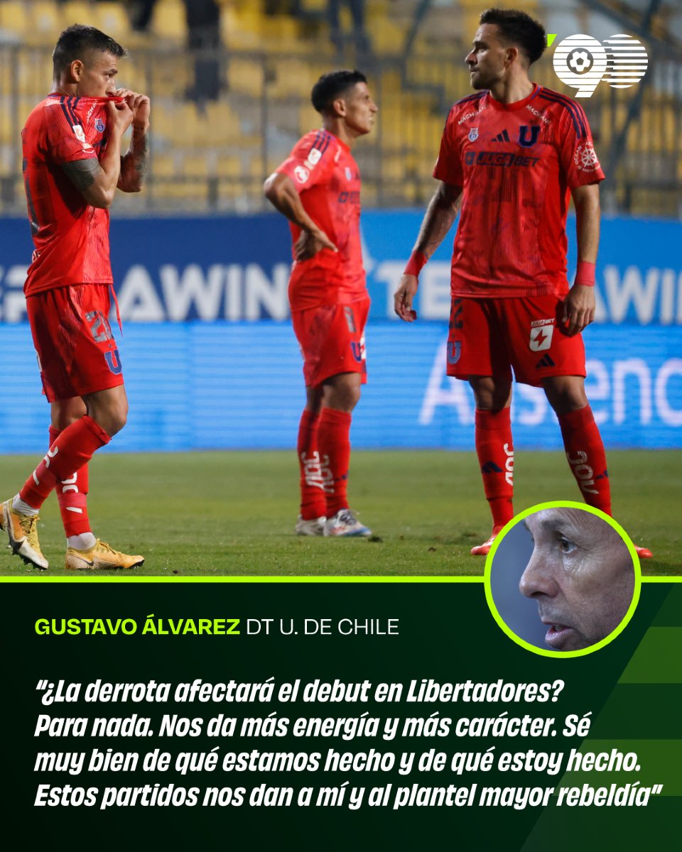 minuto90chile's tweet photo. LA EVALUACIÓN DE ÁLVAREZ 🎙️

El DT de Universidad de Chile dio que hablar en la hinchada azul con estas declaraciones, luego de la derrota ante Everton en Viña del Mar, justo a pocos días de debutar en Copa Libertadores.

¿Estás de acuerdo con el entrenador? 🤔 https://t.co/JAsuUNC8SC