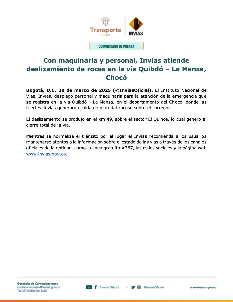 Invías tweet media