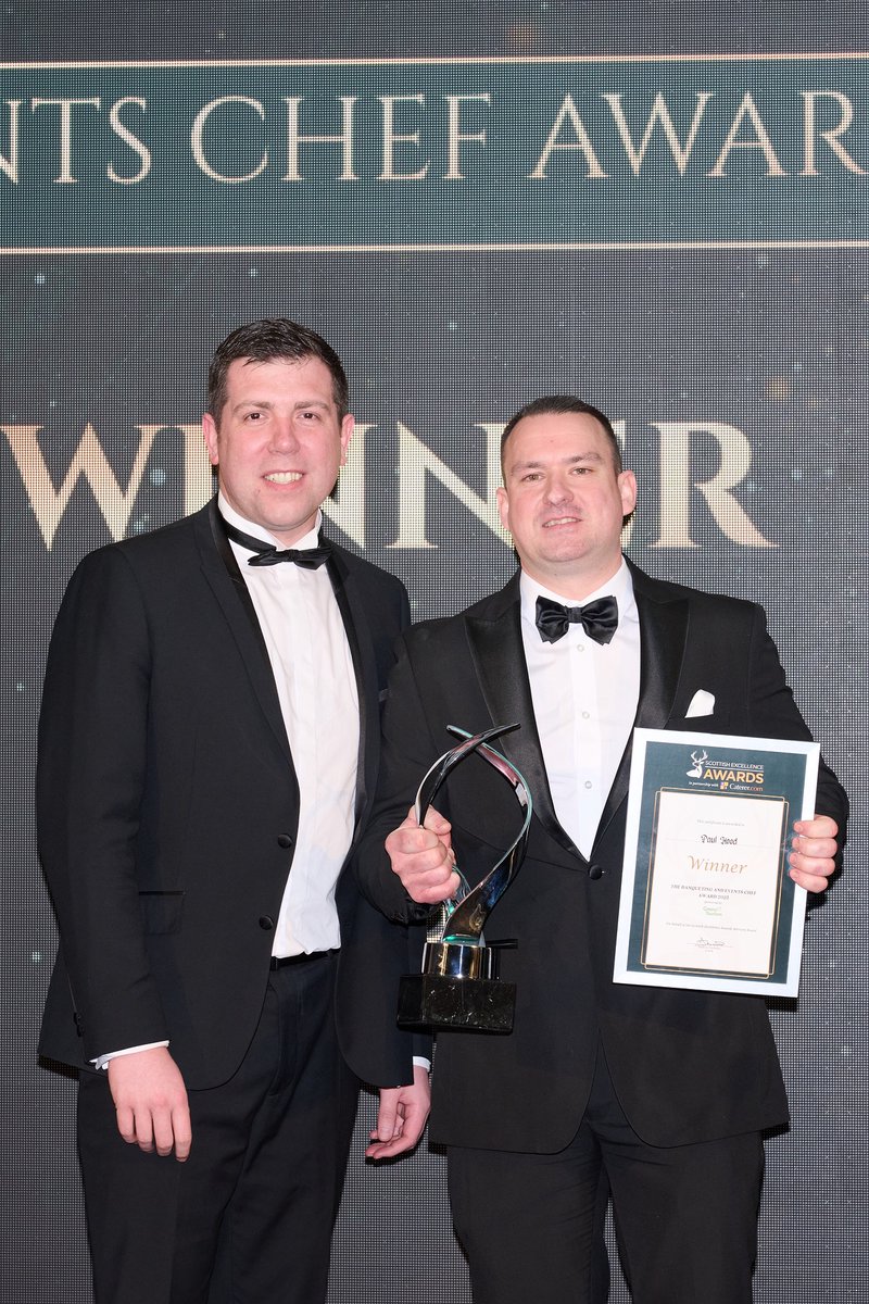 The Scottish Excellence Awards 2025 (@scotexcelawards) on Twitter photo Here are he winners' pics from the #scottishexcellenceawards 2025, which took place <a href="/HiltonGlasgow/">Hilton Glasgow</a> last night:
The Banqueting & Events Chef Award, sponsored by <a href="/GreenTourismUK/">Green Tourism</a>
WINNER:
Paul Hood, Heritage Portfolio (pictured right, with Scott Maclean, MD <a href="/GreenTourismUK/">Green Tourism</a> Here are he winners' pics from the #scottishexcellenceawards 2025, which took place <a href="/HiltonGlasgow/">Hilton Glasgow</a> last night:
The Banqueting & Events Chef Award, sponsored by <a href="/GreenTourismUK/">Green Tourism</a>
WINNER:
Paul Hood, Heritage Portfolio (pictured right, with Scott Maclean, MD <a href="/GreenTourismUK/">Green Tourism</a>