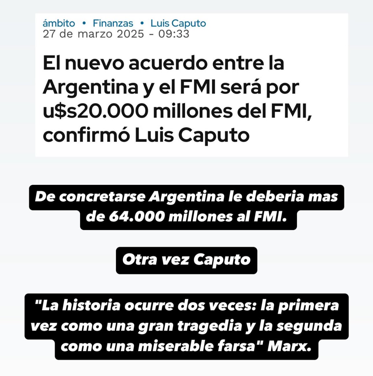 ARGENTINA MÁS ENDEUDADA 

📌 dixit <a href="/BrunoLonatti/">Bruno Lonatti</a>