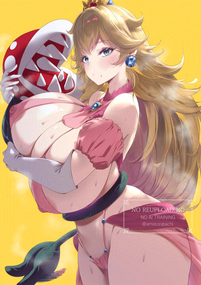 [NSFW]
今日の投稿はピーチ姫(マイクロビキニ)です!
想像より早く助けが来てしまった感じですね(・ω・) 