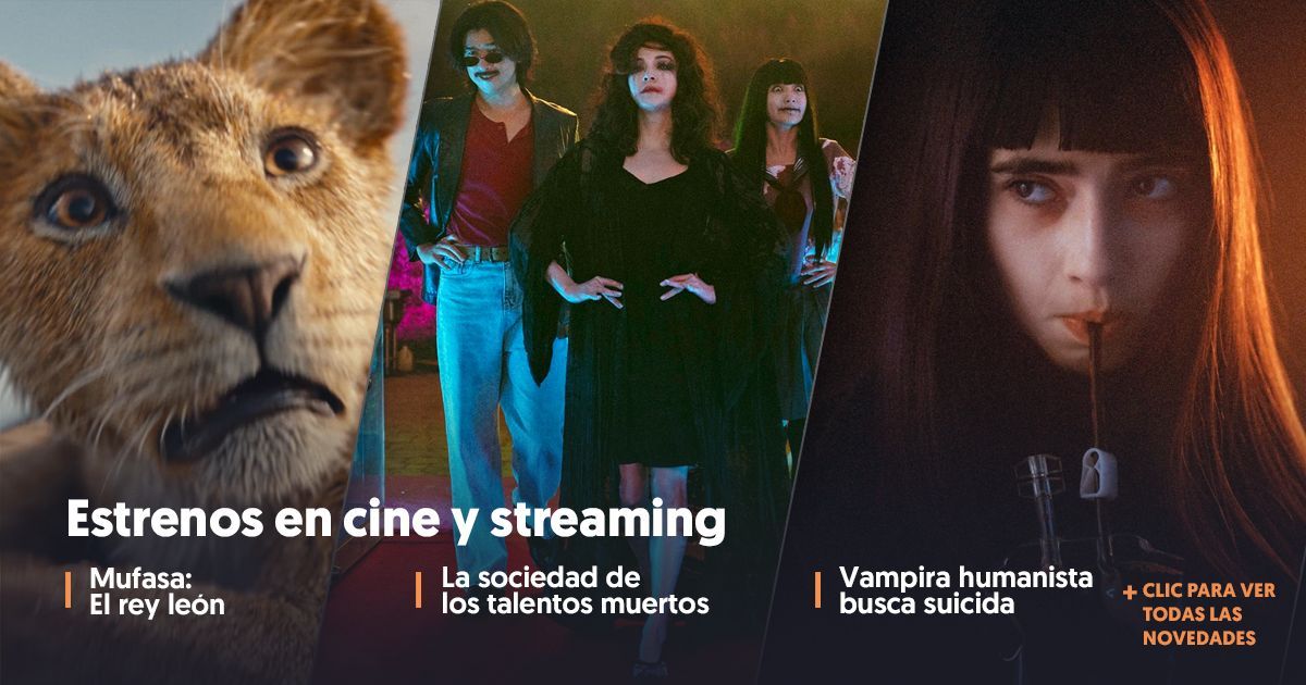 #Mufasa de #Disney, la comedia de terror #LaSociedadDeLosTalentosMuertos y #VampiraHumanistaBuscaSuicida son algunas de las novedades en #cines y en #streaming.

¡Entra al link para ver todos los #estrenos de la semana! buff.ly/6MIwi8c