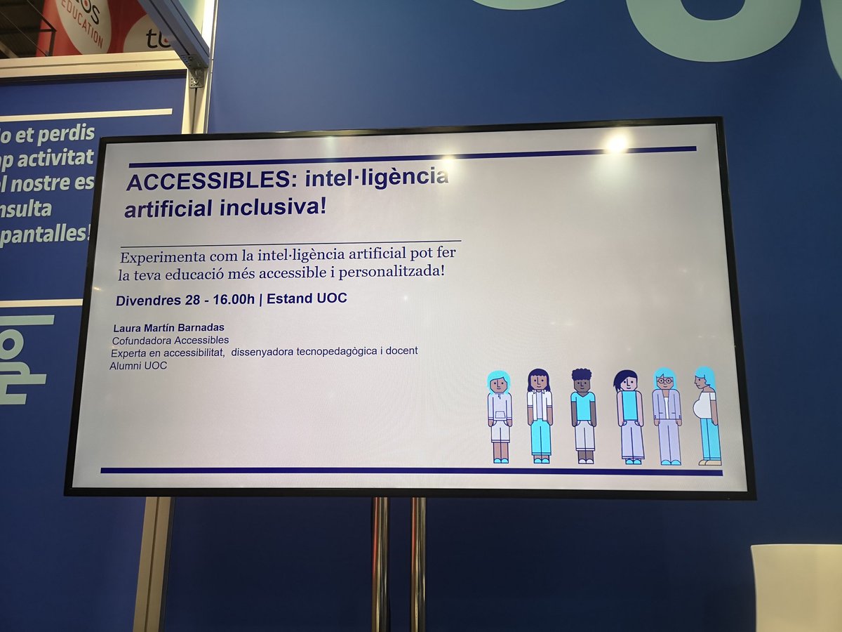 Mireia Castillón (@mcastillonf) on Twitter photo Assistim des de la <a href="/UOCbiblioteca/">UOC biblioteca</a> a la sessió sobre Intel·ligència artificial inclusiva d'ACCESSIBLES en el marc del Salo de l'Ensenyament. 💜 Assistim des de la <a href="/UOCbiblioteca/">UOC biblioteca</a> a la sessió sobre Intel·ligència artificial inclusiva d'ACCESSIBLES en el marc del Salo de l'Ensenyament. 💜