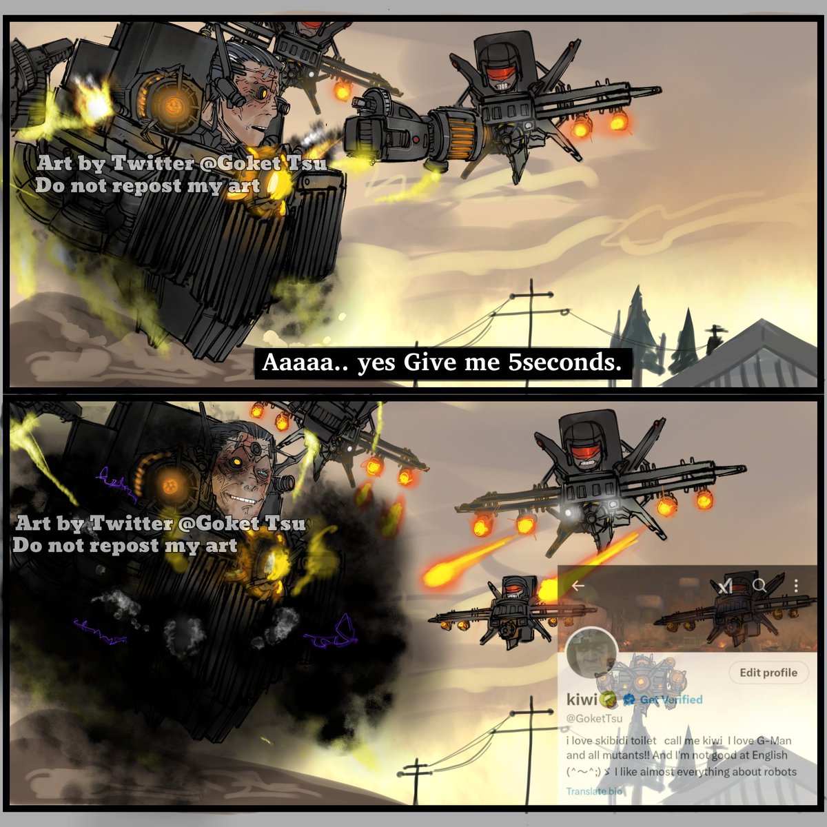 Someone got an upgrade 2/3 #SkibidiToiletfanart