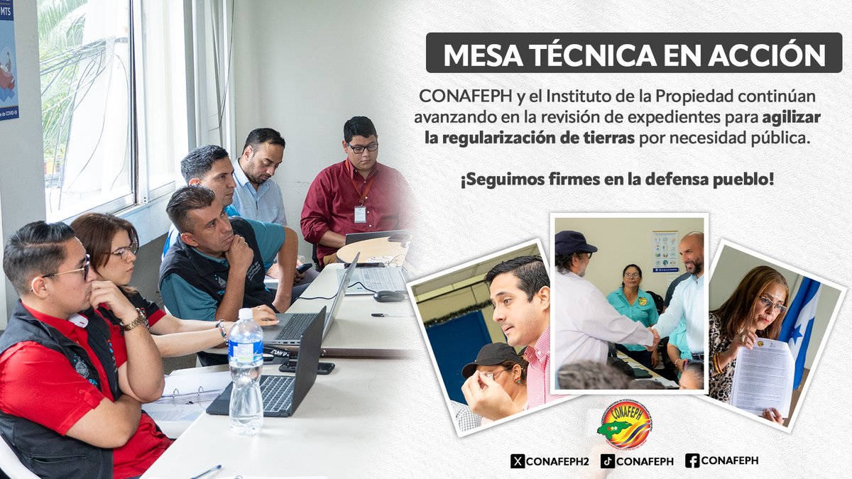CONAFEPH (@conafeph2) on Twitter photo Hoy seguimos avanzando en la Mesa Técnica entre CONAFEPH y el Instituto de la Propiedad <a href="/ip_hond/">Instituto de la Propiedad</a>, trabajando en la revisión de expedientes para agilizar los procesos de regularización de tierras. 🏡📜
Este esfuerzo es clave para garantizar seguridad y justicia a miles de Hoy seguimos avanzando en la Mesa Técnica entre CONAFEPH y el Instituto de la Propiedad <a href="/ip_hond/">Instituto de la Propiedad</a>, trabajando en la revisión de expedientes para agilizar los procesos de regularización de tierras. 🏡📜
Este esfuerzo es clave para garantizar seguridad y justicia a miles de