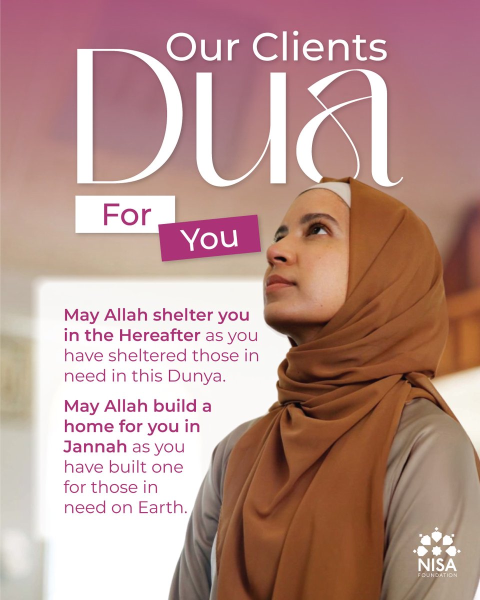 They may never know your name. But they remember your kindness in every sujood.

✨ May Allah accept from you, and may every prayer whispered by a survivor reach the gates of Jannah for you.

📍 Give: nisafoundation.ca/ramadan

#ramadan #zakat #sadaqah #muslimwomen #muslimshelter