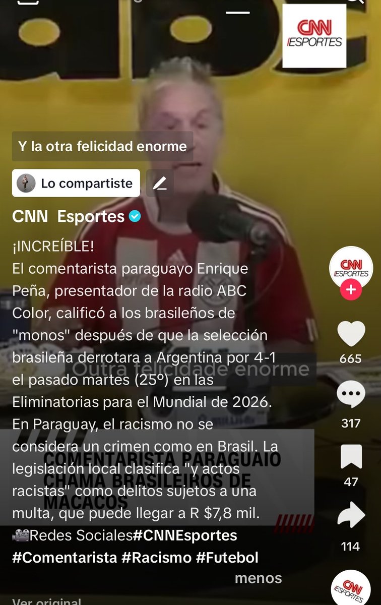 Así como en 2008, Vargas Peña (padre) puso al Py en el tapete mundial al escribir el artículo "más racista del año": una "carta del Director" que escribía Chuco VP.
Ahora EVP toma visibilidad mundial en CNN, también por racismo. "La sangre no es agua", decían nuestras abuelas.