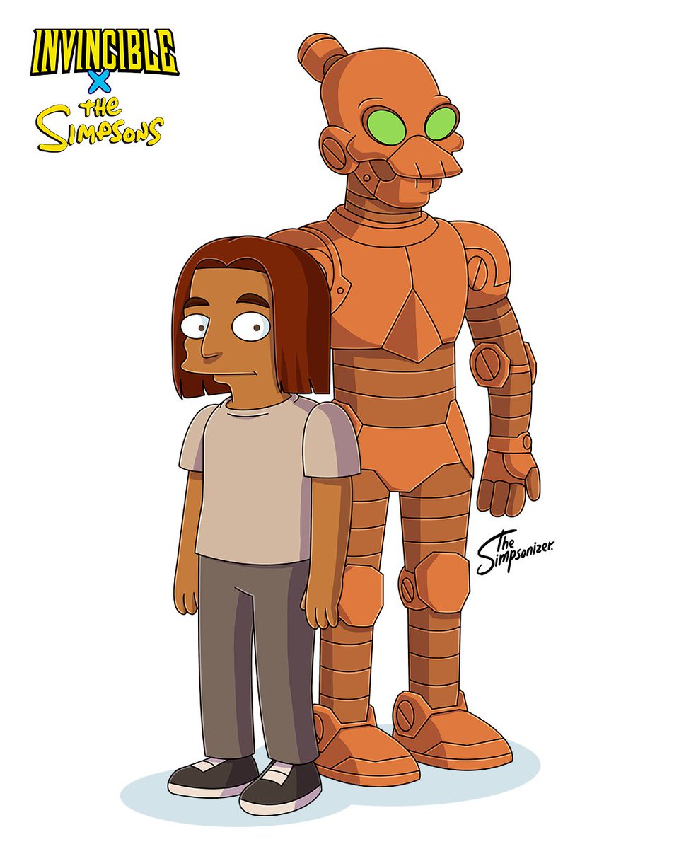 ArminCastellon's tweet image. Es MIERCOLES 2X1, así que hoy les traigo a #RobotInvincible o #RudolphConners (Rudy), #InvincibleXTheSimpsons por #TheSimpsonizer. Proyecto donde ilustro personajes de #Invincible con estilo #LosSimpsons  ¿Qué personaje quisieran ver después?