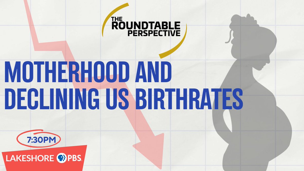 pnwroundtable's tweet image. Tonight! 🎥Tune in to The Roundtable Perspective for 'Motherhood and Declining U.S. Birth Rates' with Peggy Heffington from @UChicago. Explore the dynamics of motherhood and her book "Without Children" from @SealPress tonight at 7:30pm on Lakeshore PBS ch.56 in NWI and Chicago!
