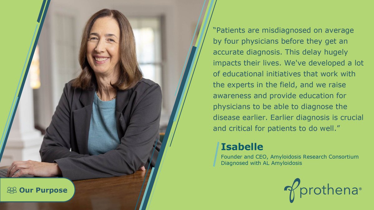 Prothena Corporation (@prothenacorp) on Twitter photo After achieving remission from AL #amyloidosis, Isabelle Lousada founded <a href="/Amyloidosis_ARC/">Amyloidosis Research Consortium</a> with the goal of uniting stakeholders to improve patient outcomes. This #AmyloidosisAwarenessMonth, learn about ARCās impactful work in amyloidosis: bit.ly/41N8qB4 After achieving remission from AL #amyloidosis, Isabelle Lousada founded <a href="/Amyloidosis_ARC/">Amyloidosis Research Consortium</a> with the goal of uniting stakeholders to improve patient outcomes. This #AmyloidosisAwarenessMonth, learn about ARCās impactful work in amyloidosis: bit.ly/41N8qB4