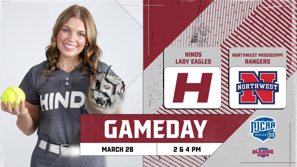 𝙂𝘼𝙈𝙀𝘿𝘼𝙔🥎

 🆚 #9 Northwest Mississippi CC
⌚️ 2/4 PM
🏟️ Ranger Softball Field
📍 Senatobia, Miss.
📺 nwccrangers.com/watch
📈 nwccrangers.com/sidearmstats/s…

#GoHINDS