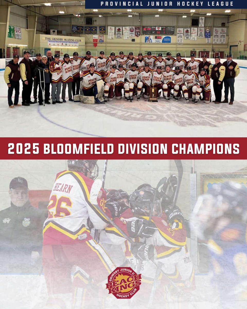 PJHL (@pjhl_official) on Twitter photo THE <a href="/jrpeachkings/">Grimsby Peach Kings</a> ARE YOUR 2025 BLOOMFIELD DIVISION CHAMPS! 👏
After dominating their series against the Dundas Blues, going 4-0, the Peach Kings look ahead to face-off against either the New Hamburg Firebirds or the Wellesley Applejacks in the South Final. THE <a href="/jrpeachkings/">Grimsby Peach Kings</a> ARE YOUR 2025 BLOOMFIELD DIVISION CHAMPS! 👏
After dominating their series against the Dundas Blues, going 4-0, the Peach Kings look ahead to face-off against either the New Hamburg Firebirds or the Wellesley Applejacks in the South Final.