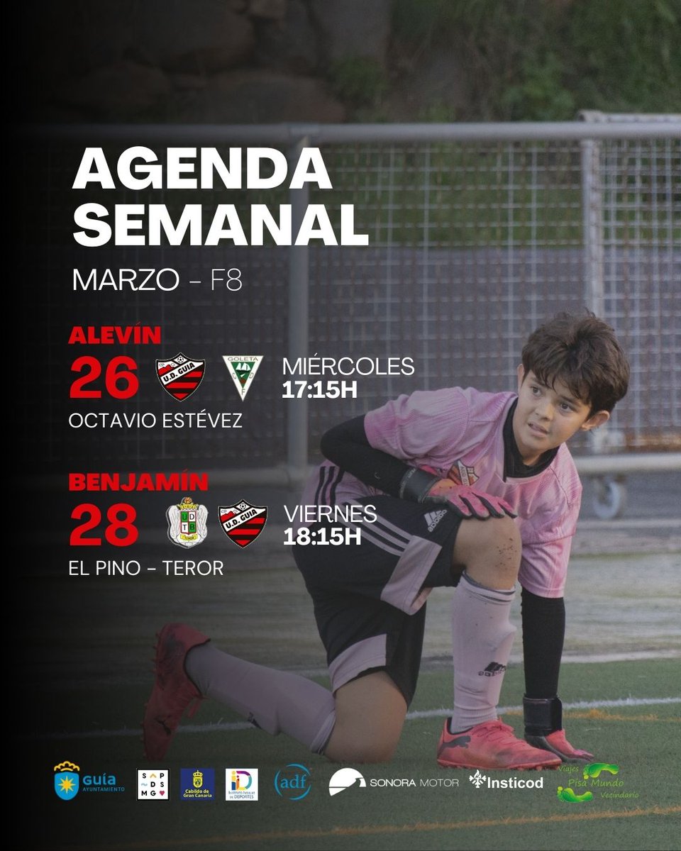 udguia's tweet photo. 📷 𝘼𝙂𝙀𝙉𝘿𝘼 𝙎𝙀𝙈𝘼𝙉𝘼𝙇
Les compartimos la agenda de partidos de nuestra base.
#volveralacima #udguia #guiaesdeporte https://t.co/mJ3iLb5HTW