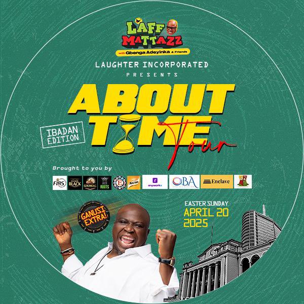 🚨 Ibadan, get ready! Laffmattazz: About Time Tour is bringing unstoppable laughter

📅 April 20, 2025 | ⏰ 4 PM | 📍Jogor Center

🎟️ Tickets: Regular 5K | VIP 10K | Gold 250K | Platinum 500K

👉 FUNZWEB.com

FIRS, Roots, Goldberg, Eleganza, Maltina, Anyworkx, Enclave