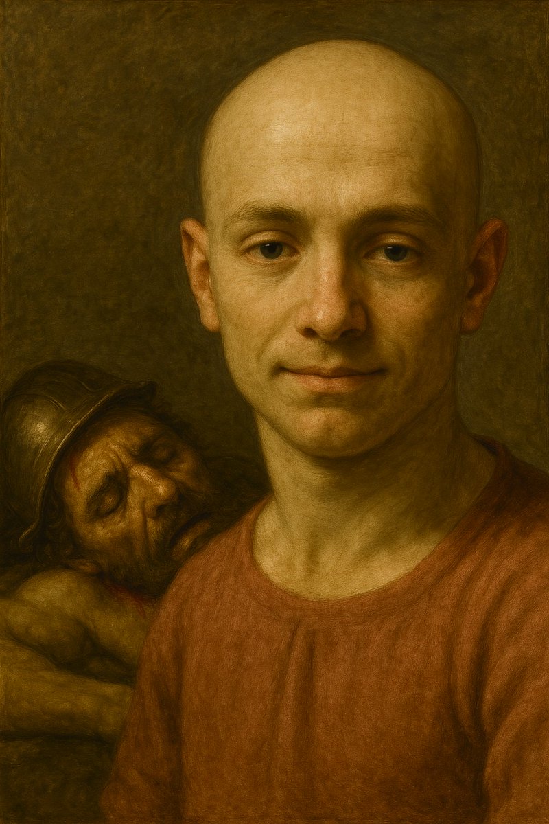 jakub_szymczuk's tweet image. "Dawid i Goliat - po bitwie o Wyjebongo" Portret na płótnie autorstwa Chata Gi Pitti