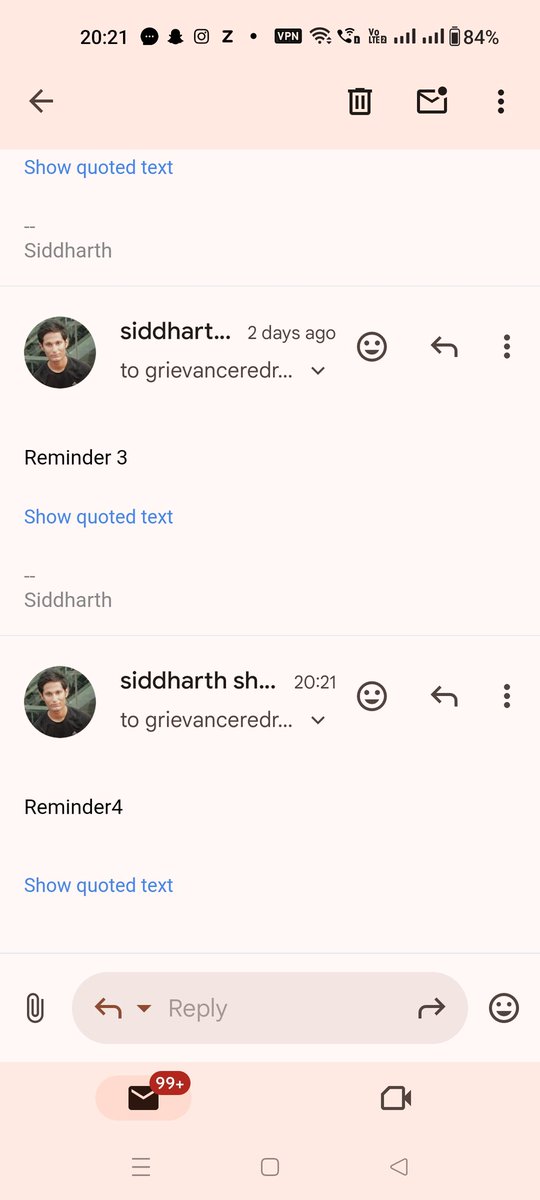 sid_1711's tweet photo. As usual multiple reminders but no response. Kindly help https://t.co/Zlu0tnHvO8