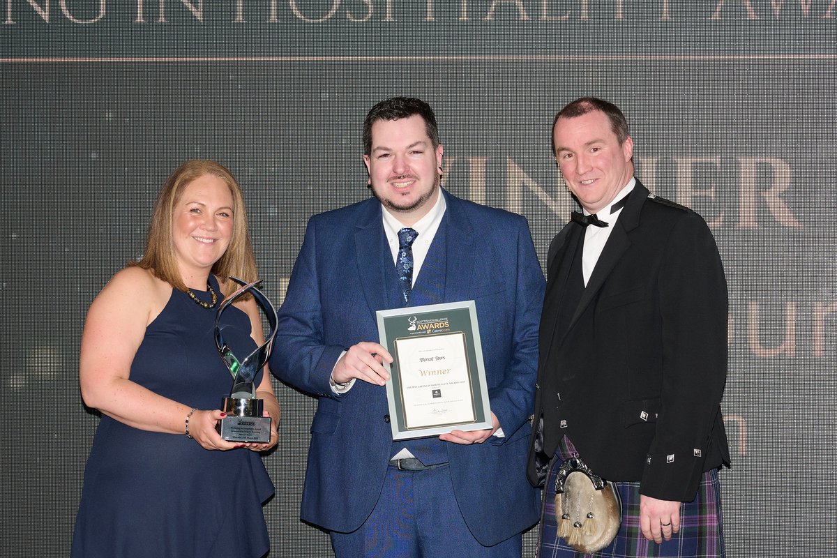 The Scottish Excellence Awards 2025 (@scotexcelawards) on Twitter photo The Wellbeing in Hospitality Award, sponsored by <a href="/InspireCatering/">Inspire Catering</a>
WINNER:
Mercat Tours, Edinburgh (pictured with Inspire Catering's Kevin Simpson) The Wellbeing in Hospitality Award, sponsored by <a href="/InspireCatering/">Inspire Catering</a>
WINNER:
Mercat Tours, Edinburgh (pictured with Inspire Catering's Kevin Simpson)