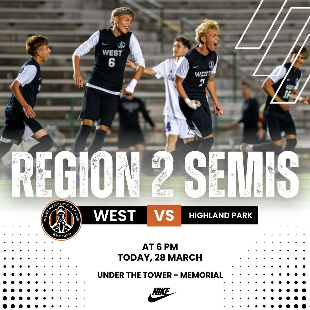 West Mesquite Soccer (@wmhsboyssoccer_) on Twitter photo 🚨ROUND 3🚨
COME OUT & BE LOUD AT MEMORIAL!!!
👉TODAY 👈
WEST v. Highland Park
🏟️ Memorial
🕰️ 6pm
📸 <a href="/starlocalmedia/">Star Local Media</a>
#VamosWest #STS
<a href="/westmesquitehs/">West Mesquite HS</a> <a href="/mesquiteisdtx/">Mesquite ISD</a> <a href="/West_SideATH/">West Mesquite Athletics</a> <a href="/LethalSoccer/">Coach Duque</a> <a href="/mesquiteisdATH/">Mesquite ISD Athletics</a> <a href="/50_50Pod/">The 50/50 Podcast ⚽️🎙</a> <a href="/SportsKeom/">KEOM Sports</a> <a href="/JordoSimmons/">Jordan Simmons</a> <a href="/CoachCanipe/">Michael Canipe</a> <a href="/CoachDavidDTX/">Coach David</a> 🚨ROUND 3🚨
COME OUT & BE LOUD AT MEMORIAL!!!
👉TODAY 👈
WEST v. Highland Park
🏟️ Memorial
🕰️ 6pm
📸 <a href="/starlocalmedia/">Star Local Media</a>
#VamosWest #STS
<a href="/westmesquitehs/">West Mesquite HS</a> <a href="/mesquiteisdtx/">Mesquite ISD</a> <a href="/West_SideATH/">West Mesquite Athletics</a> <a href="/LethalSoccer/">Coach Duque</a> <a href="/mesquiteisdATH/">Mesquite ISD Athletics</a> <a href="/50_50Pod/">The 50/50 Podcast ⚽️🎙</a> <a href="/SportsKeom/">KEOM Sports</a> <a href="/JordoSimmons/">Jordan Simmons</a> <a href="/CoachCanipe/">Michael Canipe</a> <a href="/CoachDavidDTX/">Coach David</a>