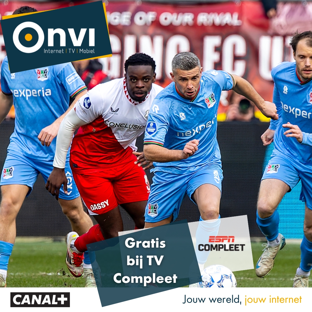 Mis geen wedstrijd! Neem TV compleet als jouw favoriete TV pakket zodat je geen wedstrijd mist bij ESPN Compleet. Check de mogelijkheden op onvi.nl

#ESPN #voetbal #live #wedstrijden #internetprovider #glasvezel #internet #onvi #canalplusnl