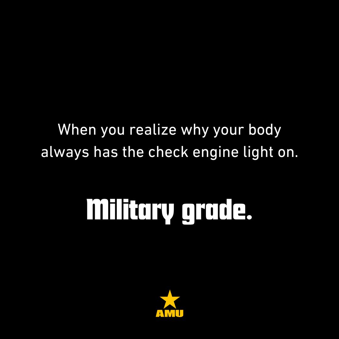 AmericanMilU's tweet image. Military grade. 💪

#AMUWellness #AMUstudenthealth #StudyBreak