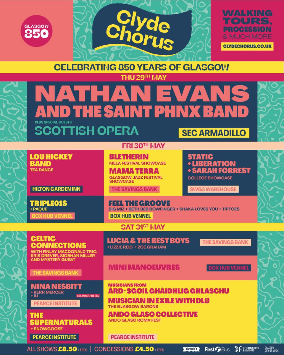 Glasgow Jazz Festival (@glasgowjazzfest) on Twitter photo 📢 JUST ANNOUNCED » Mama Terra have been added to our Festival Showcase in partnership with the Mela Festival at the Clyde Chorus celebration of Glasgow's 850th anniversary.
Fri 30th May at <a href="/TheSavingsBank/">The Savings Bank</a>.
Tickets are on sale now ⇾ jazzfest.co.uk 📢 JUST ANNOUNCED » Mama Terra have been added to our Festival Showcase in partnership with the Mela Festival at the Clyde Chorus celebration of Glasgow's 850th anniversary.
Fri 30th May at <a href="/TheSavingsBank/">The Savings Bank</a>.
Tickets are on sale now ⇾ jazzfest.co.uk