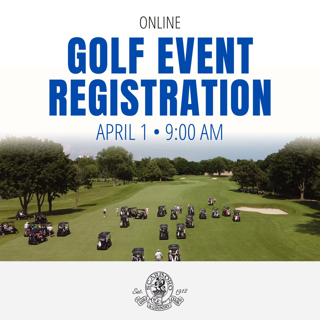 📢 Attention Scarboro Golf Club Members! ⛳️
Mark your calendars! 🗓️ Online registration for our 2025 golf events opens on April 1st at 9:00 am!
Secure your spot and be part of the action this season. Get ready to tee off! 🏌️‍♂️🏌️‍