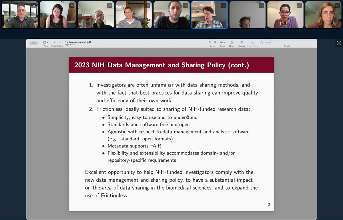 💫 Happening now: Phil Schumm highlights the NIH/University of Chicago's data management and sharing policy for biomedical research, aligned with the #FrictionlessData standards.

👉🏾 You can still join the #FrictionlessSummit: bbb.okfn.org/rooms/pyp-cpg-…

#TheTechWeWant
#OpenData