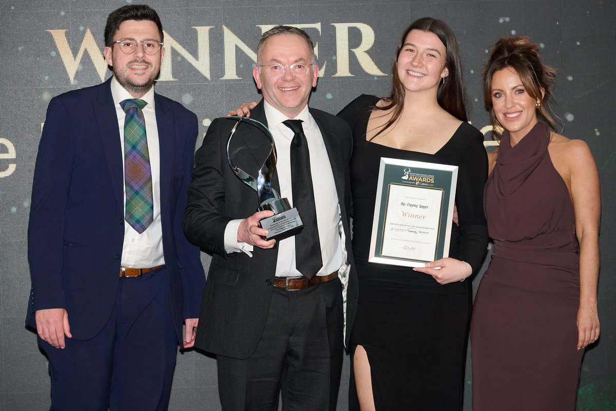 The Scottish Excellence Awards 2025 (@scotexcelawards) on Twitter photo The Restaurant of the Year Award, co-sponsored by <a href="/Avendra/">Avendra</a> International and <a href="/LyrecoUK_IE/">Lyreco UK & Ireland</a> <a href="/NespressoUK/">Nespresso UK&Ireland</a> Professional
WINNER:
The Dipping Lugger, Ullapool (pictured with Liam Reid, Avendra International (far left) and Jenna Magennis from Lyreco Nespresso Professional (far right) The Restaurant of the Year Award, co-sponsored by <a href="/Avendra/">Avendra</a> International and <a href="/LyrecoUK_IE/">Lyreco UK & Ireland</a> <a href="/NespressoUK/">Nespresso UK&Ireland</a> Professional
WINNER:
The Dipping Lugger, Ullapool (pictured with Liam Reid, Avendra International (far left) and Jenna Magennis from Lyreco Nespresso Professional (far right)