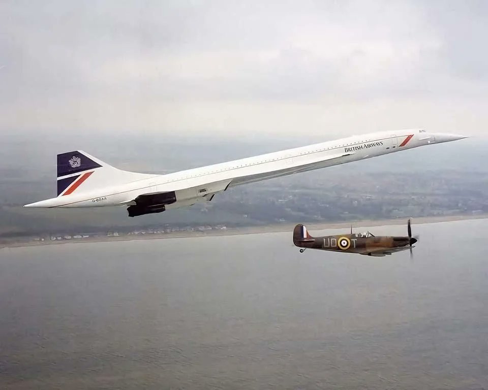 Fun fact.

There were just 32 years between the maiden flight of the Spitfire and the Concorde's.