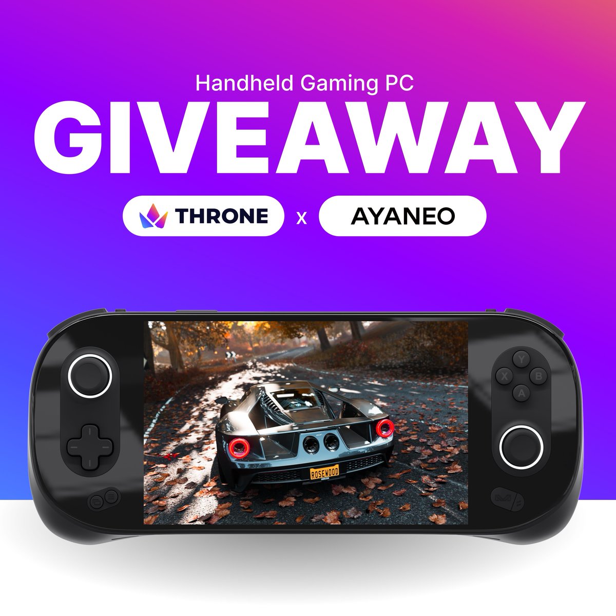 📢 Handheld Gaming PC Giveaway 

🎮We're partnering with Ayaneo to giveaway a $1000 handheld gaming console with an AMD processor! 

To Enter
FOLLOW <a href="/AYANEO__/">AYANEO</a>
LIKE + RT + Reply ✅
⏱You have 48Hrs