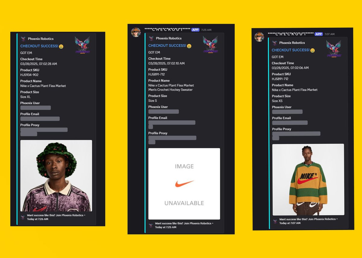 Heard numbers super low on these!

Proxies: SneakerHomme ISP

Bot: <a href="/phxbots/">Phoenix Robotics</a>