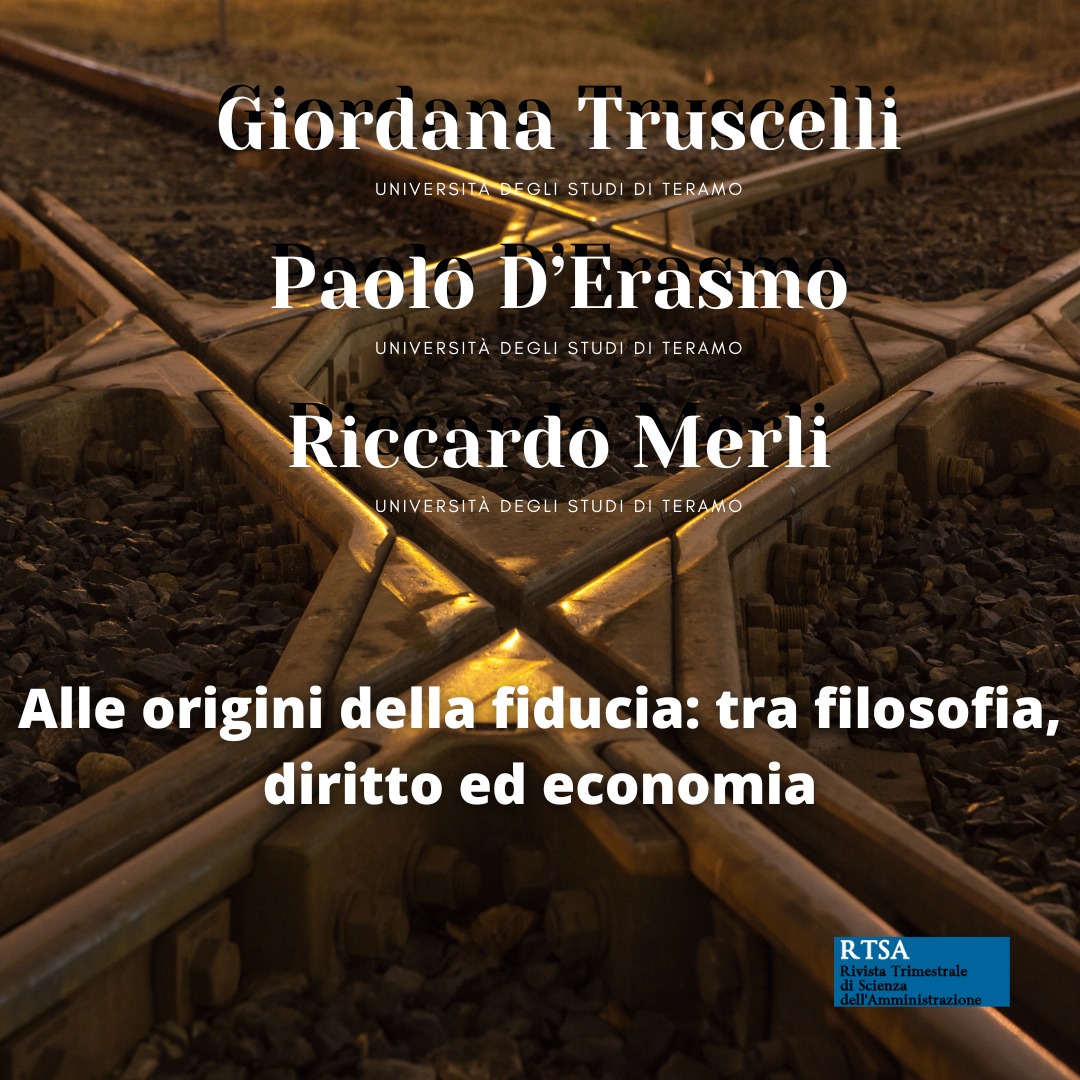 ‼️ #RTSA 4/2024! #openaccess #rtsa 
👥Giordana Truscelli, Paolo D’Erasmo, Riccardo Merli
👉 Alle origini della fiducia: tra filosofia, diritto ed economia
🌐rtsa.eu/RTSA_4_2024_Tr…