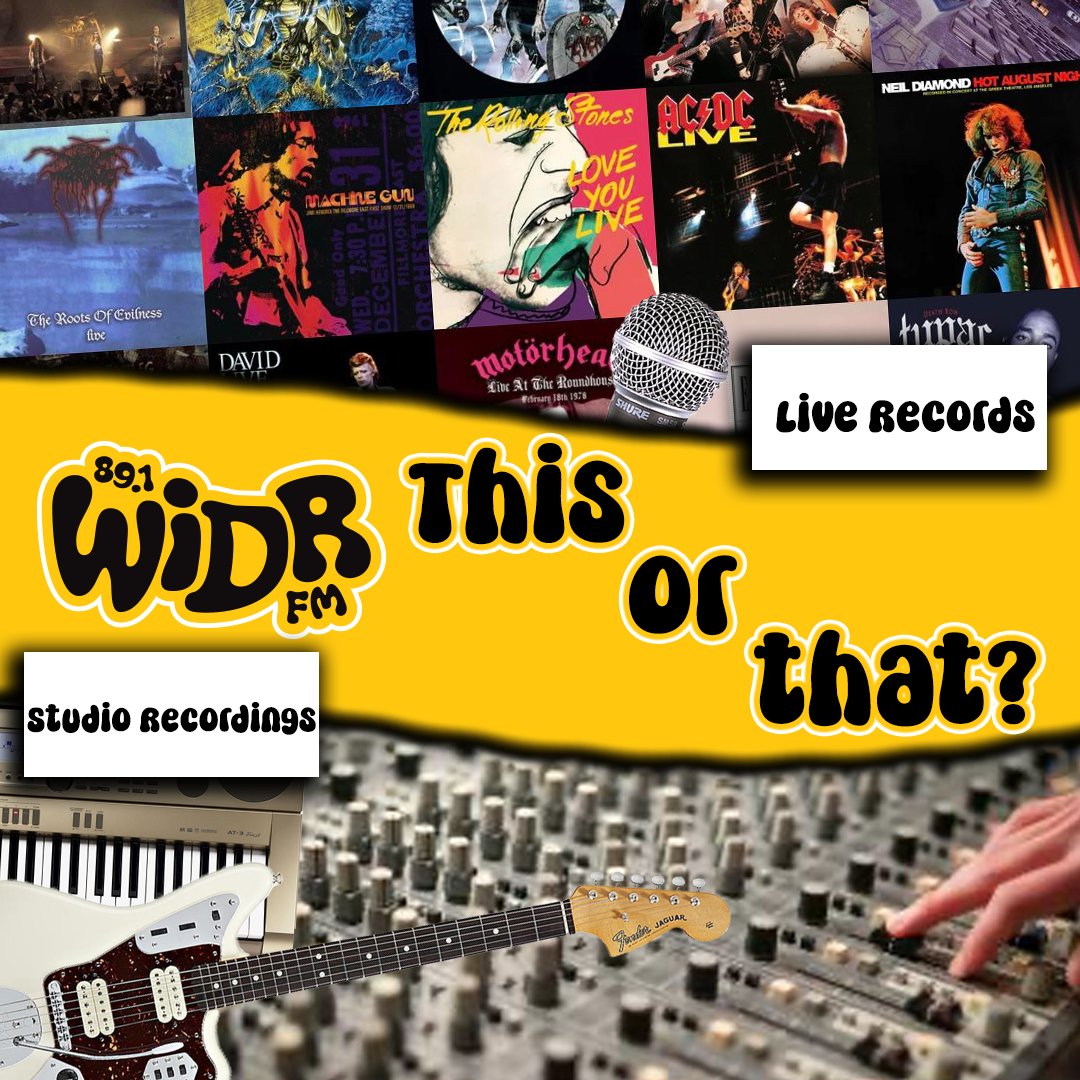 This or That? Do you prefer to listen to the studio recordings of a record or the live performance? Let us know down below! 🎸📻🎤💽