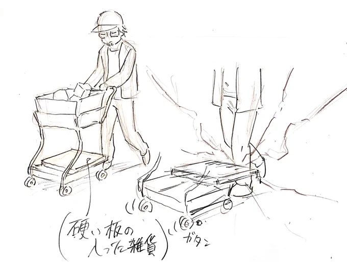 なぜ脛が流血して痛いのかの説明を絵にしようとしたが…やっぱ絵って難しいな〜🤨 