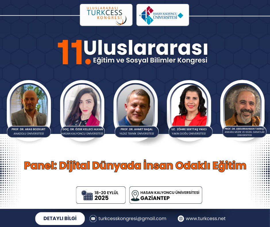 TURKCESS_'s tweet photo. 📌 Panel
✅ Dijital Dünyada İnsan Odaklı Eğitim
🕰️ 18-20 Eylül 2025
📍Hasan Kalyoncu Üniversitesi
@hkunv @TurkayDereli @arasbozkurt @Ahmet__Basal @atarikci
#yapayzeka #dijital #eğitim #kongre #turkcess #turkcess2025 https://t.co/io88AlsMgy