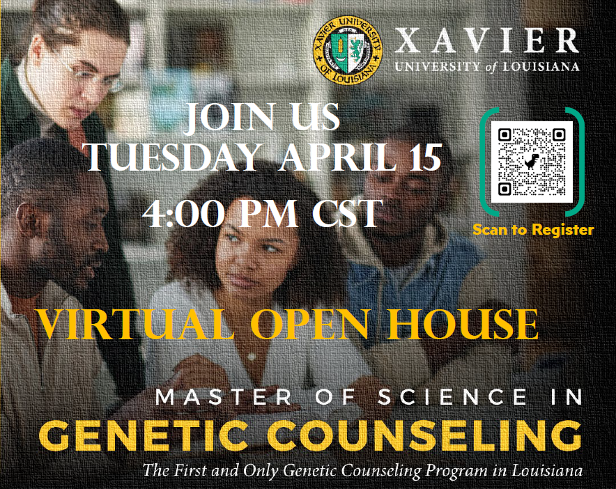 xulaGCP's tweet photo. 🔬✨ It’s that time again! Join our Virtual Open House to explore XULA’s Genetic Counseling Program!

Meet our Program Director, get your questions answered, and take the next step in your career!
🔗 Register now via the link in the thread #XULAGeneticCounseling #FutureGCs https://t.co/MHDKAY1fpe