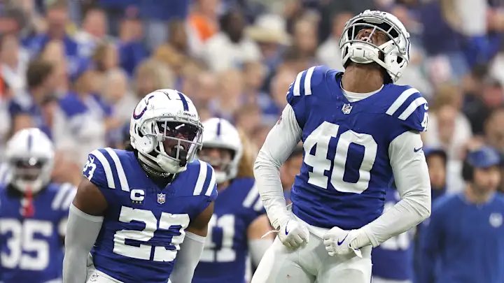 SleeperColts's tweet image. The Colts secondary is top ___ in the league.

What number? ⬇️🤔

CB1: Charvarius Ward
CB2: Jaylon Jones or JuJu Brents
SLCB: Kenny Moore II
FS: Camryn Bynum
SS: Nick Cross
