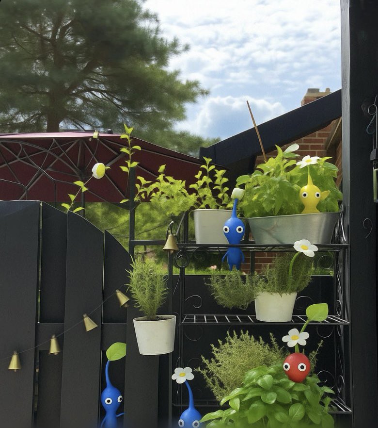 I asked ChatGPT to add little primary-colored creatures to my garden, and this is what I got.