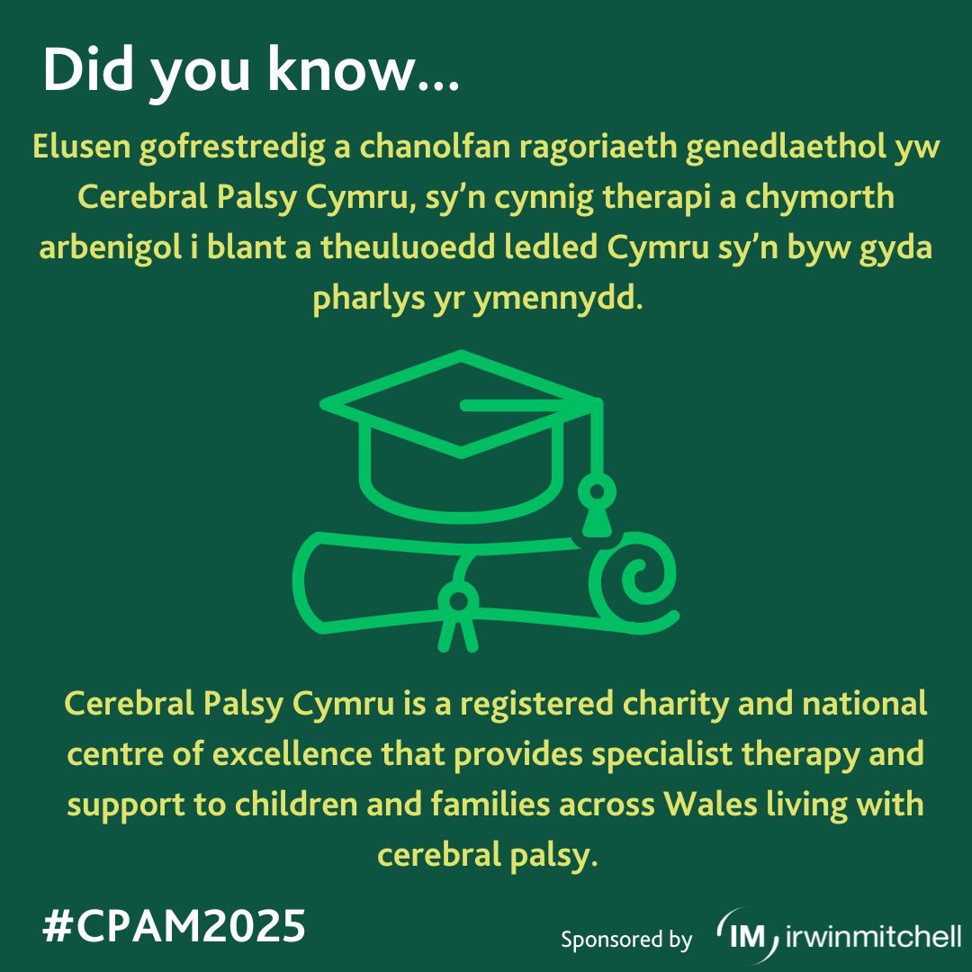 Cerebral Palsy Cymru (@cp_cymru) on Twitter photo This March, we are raising awareness about cerebral palsy and the essential work we do.💚
A big thank you to <a href="/irwinmitchell/">Irwin Mitchell</a> for sponsoring Cerebral Palsy Awareness Month 2025. This March, we are raising awareness about cerebral palsy and the essential work we do.💚
A big thank you to <a href="/irwinmitchell/">Irwin Mitchell</a> for sponsoring Cerebral Palsy Awareness Month 2025.