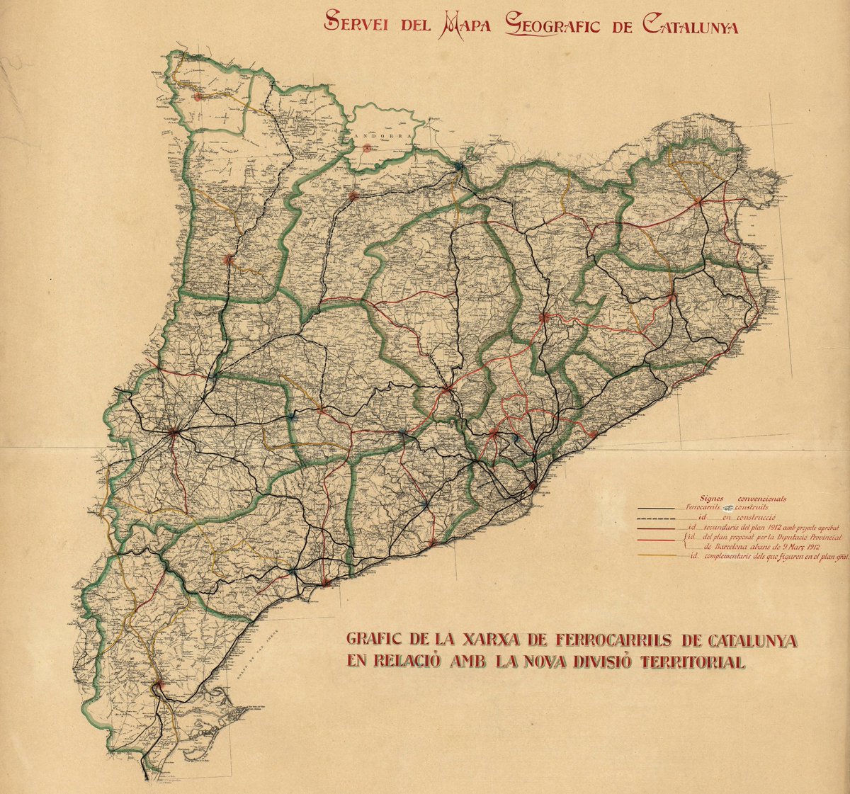Heu vist mai el mapa de la xarxa ferroviària que projectava la Mancomunitat de Catalunya?  👇