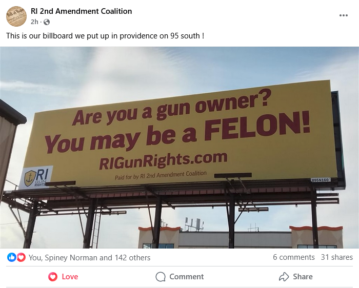 Hard to even put into words how humbling this is. Huge thanks to the RI 2nd Amendment Coalition for everything they’re doing! We’re proud to support and stand beside them in this fight.
