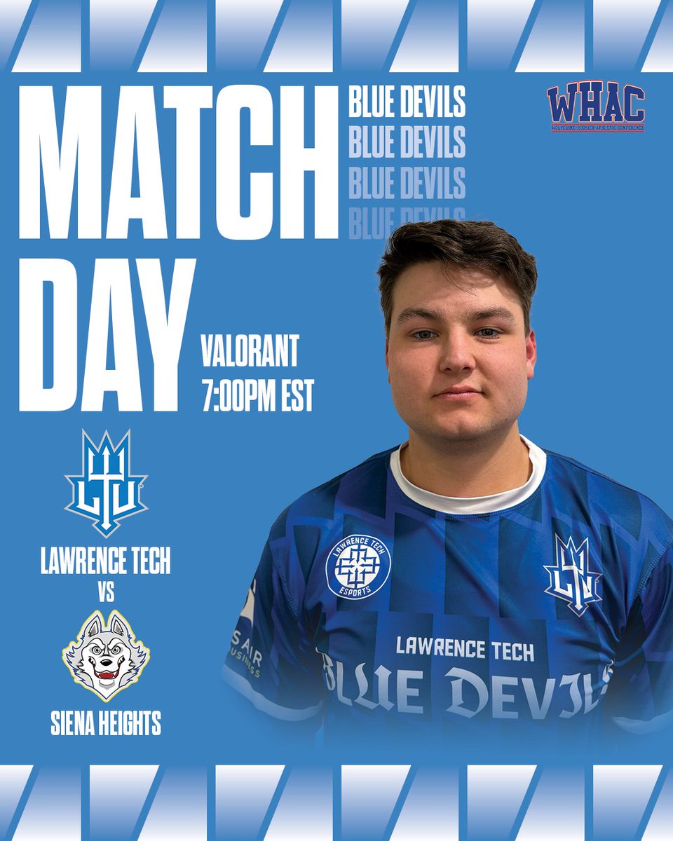 🔥WHAC SEASON FINALE🔥    

Valorant looks to finish their season strong when they take on <a href="/SHUEsport/">Siena Heights Esports</a> at 7 pm tonight. 

Catch the game here: twitch.tv/lawrenceteches…

<a href="/LTUAthletics/">LTU Athletics</a> #weareltu #bluedevilsdare #ltuesports