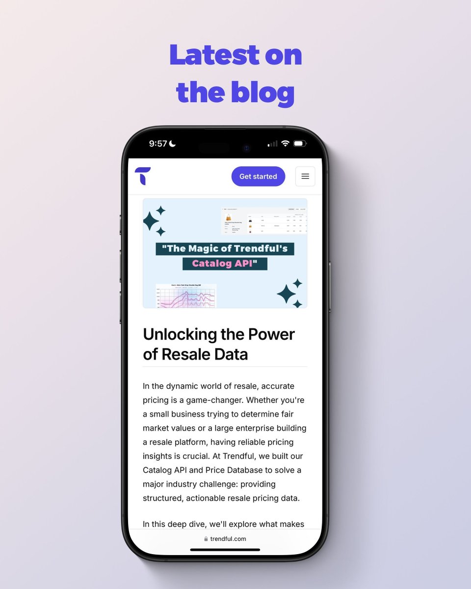 TrendfulInc's tweet image. Accurate pricing = resale success 💰✨ Whether you&apos;re a small business or a global platform, structured data matters.

Our latest blog dives into how Trendful’s Catalog API delivers powerful resale pricing insights.

🔗 Read now on our website! 
#Trendful #ResaleTech #API