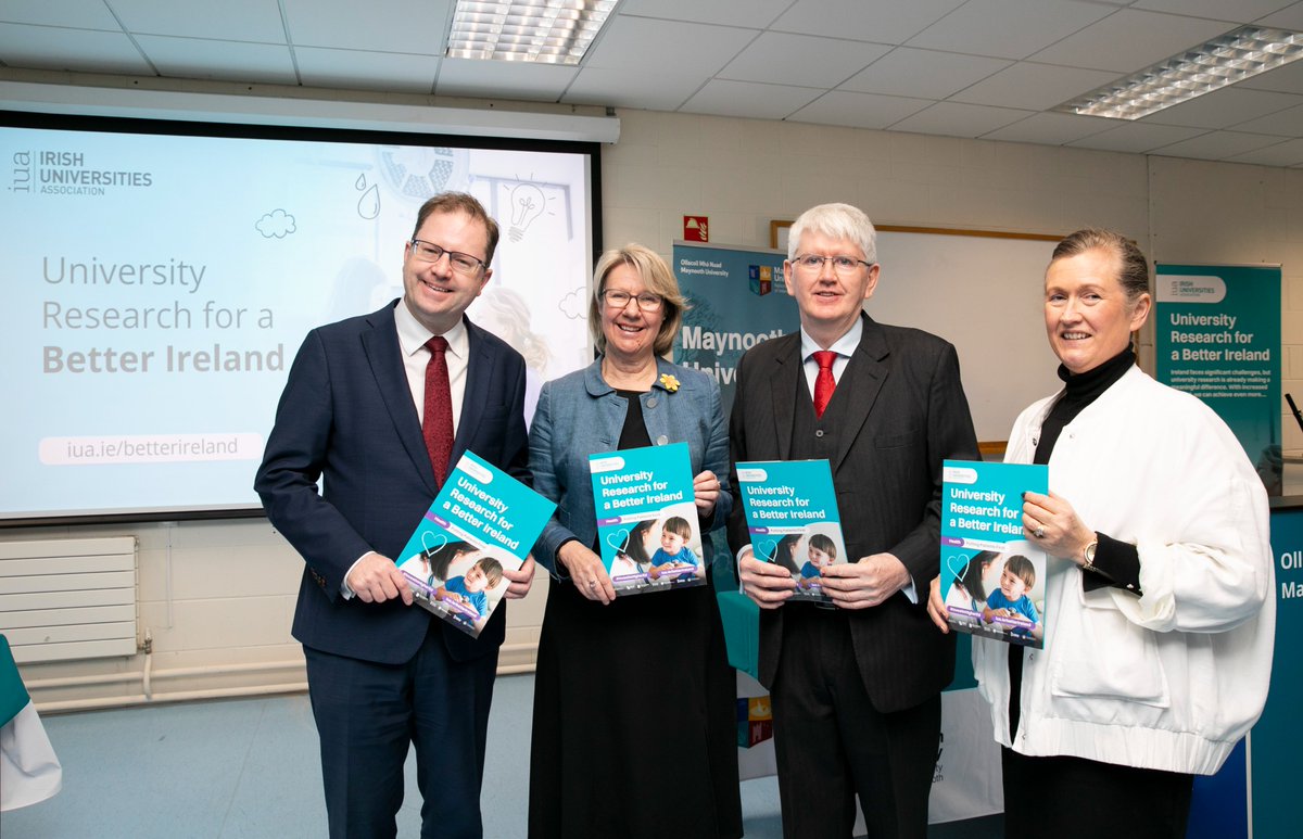 Today, Minister James Lawless TD launched our national campaign showcasing the impact of university research on Ireland’s biggest challenges. From healthcare &amp; agriculture to housing and climate, discover how university research is driving a Better Ireland iua.ie/betterireland