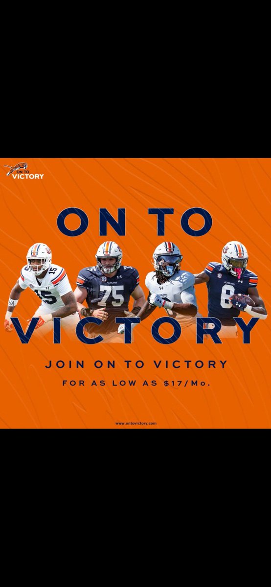 🏈 Auburn Football is just getting started, and we need YOU to be a part of our journey.Join On To Victory today and help fuel our drive for success, both on and off the field. Your support makes a difference and pushes us to reach new heights. Let's do this together. War Eagle