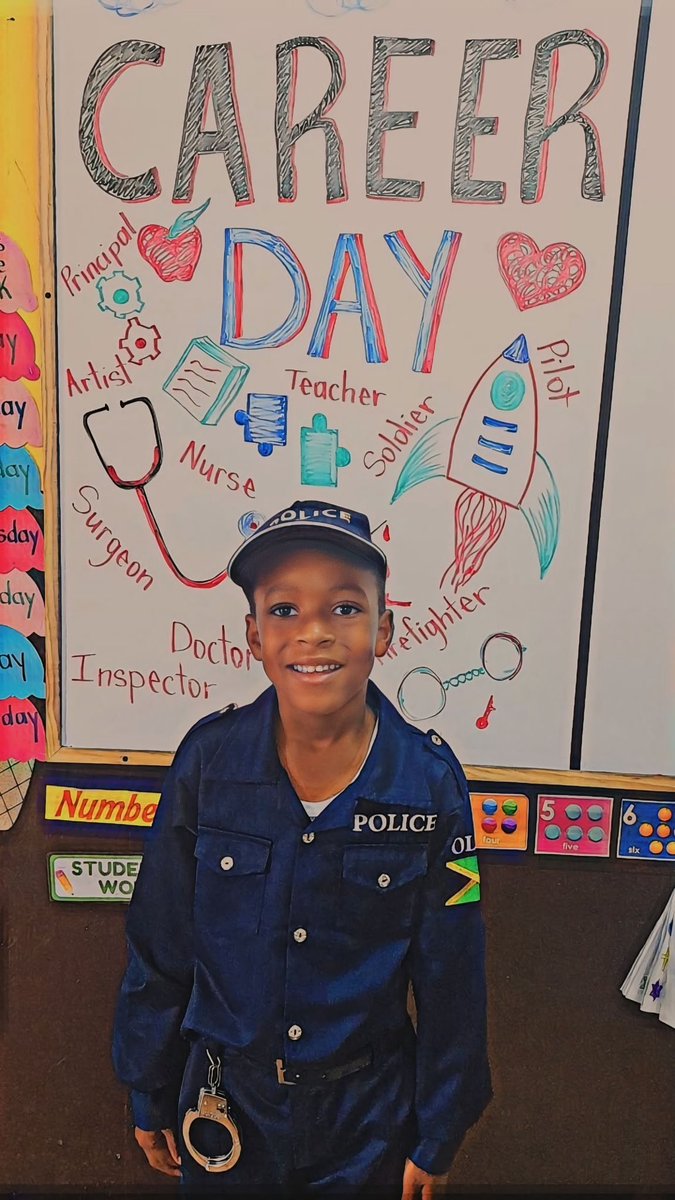 Inez Fuss Bwoy🇯🇲 (@unclebarry876) on Twitter photo Last week my nephew called me and said, “Uncle, I want to be a Police Officer for Career day” so I bought him the uniform.
Now <a href="/JamaicaConstab/">Jamaica Constabulary Force</a> meet your new officer, Constable Amir of Area 1 Timbucktoo.
He could not have been happier! Last week my nephew called me and said, “Uncle, I want to be a Police Officer for Career day” so I bought him the uniform.
Now <a href="/JamaicaConstab/">Jamaica Constabulary Force</a> meet your new officer, Constable Amir of Area 1 Timbucktoo.
He could not have been happier!