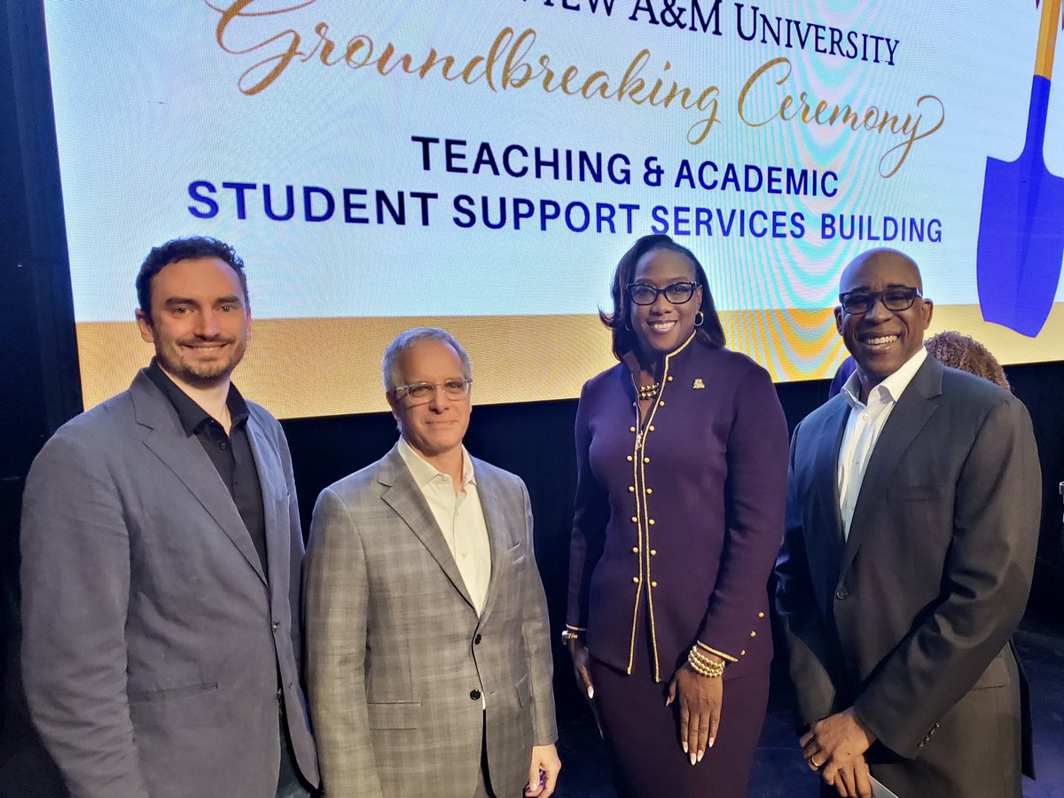 Today, we are excited to be breaking ground for the future <a href="/PVAMU/">Prairie View A&M</a> Teaching &amp; Academic Student Support Services Building! This new facility is designed to centralize critical student services, supporting #PVAMU’s commitment to enhancing student success &amp; academic achievement.
