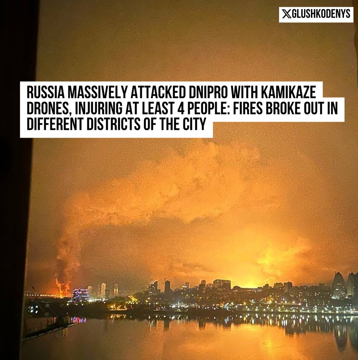 GlushkoDenys's tweet image. ⚡️ Russia launched an evening drone attack against #Dnipro, striking residential buildings and causing fires throughout the city, local authorities reported on March 28.
Emergency services are responding at the attack sites. According to Governor Serhiy Lysak, four injured…