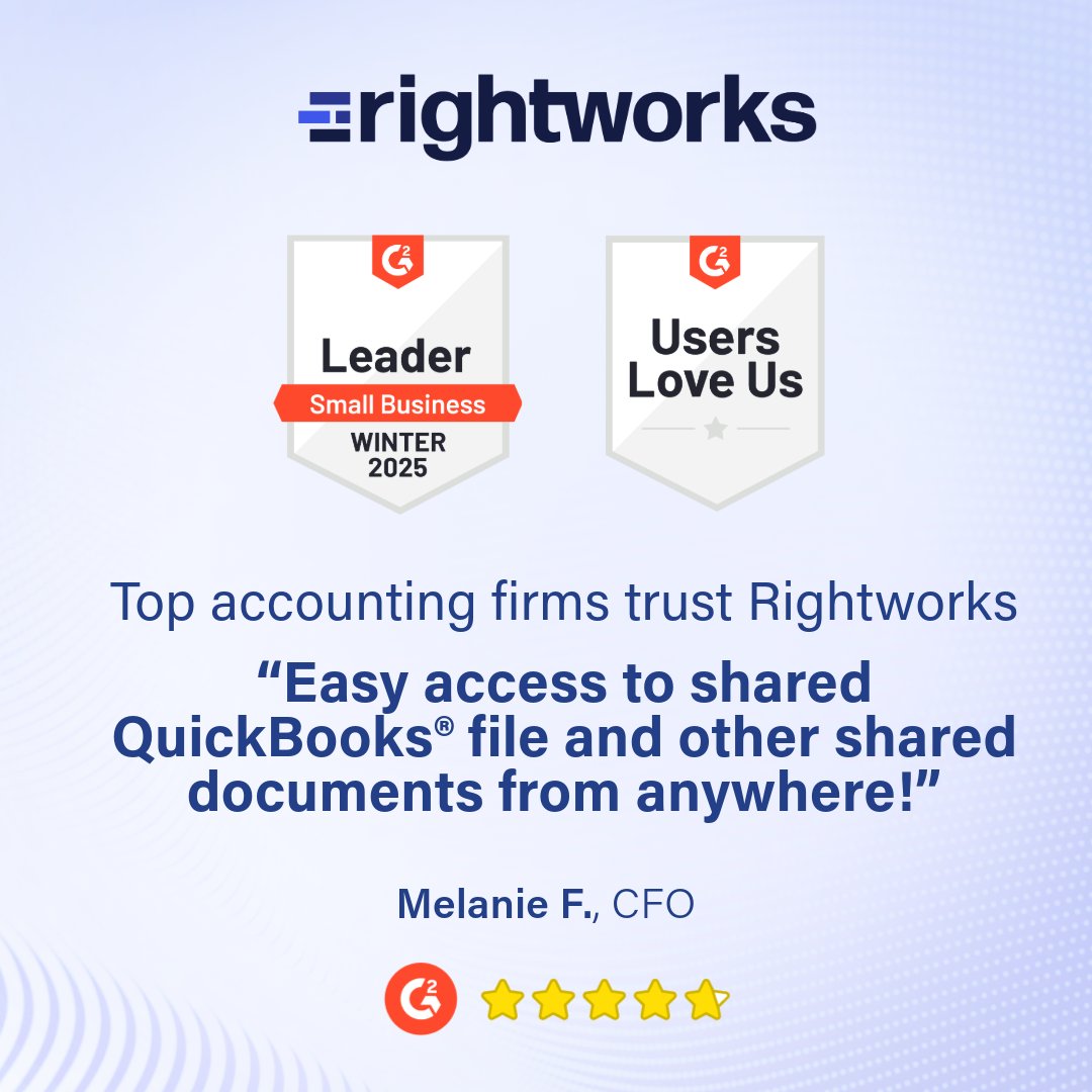 Rightworks_'s tweet image. Anywhere access. Easy collaboration. Less IT stress. That’s the power of #Rightworks #QuickBooks Hosting. Built for accounting firms that want to work smarter. 💻☁️ 

Read our G2 reviews. bit.ly/4c9YdlL

#QuickBooksHosting #CloudAccounting #TaxTwitter