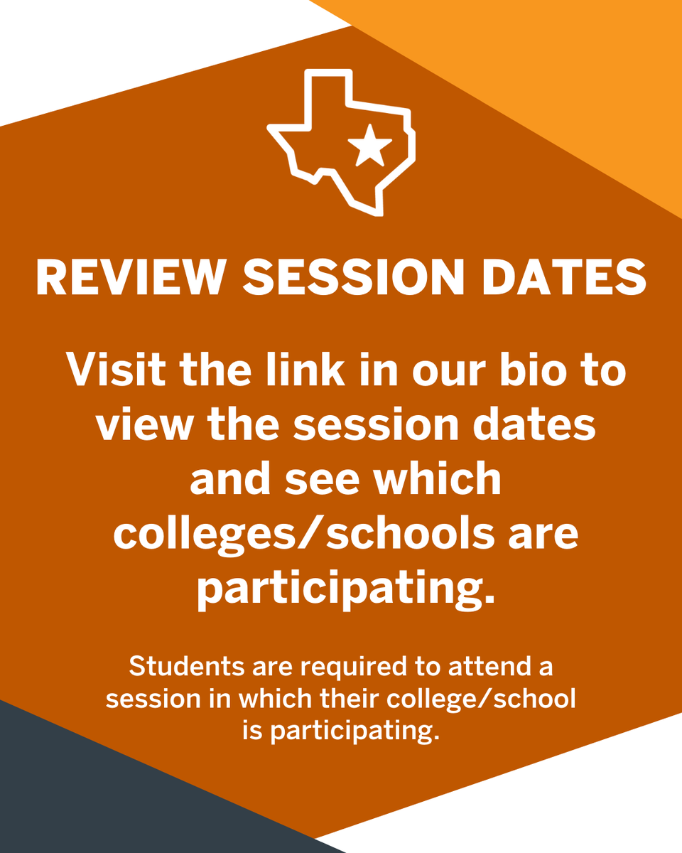 UTorientation's tweet image. New Longhorns, it’s almost time to register for your Longhorn Orientation! Registration for summer term, freshman and transfer sessions will open next week, March 31-April 3 based on your college or school. orientation.utexas.edu/orientation #HookEm #UTAustin #LonghornOrientation